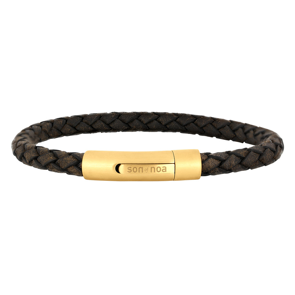 SON armbånd mørkebrun kalveskind 21cm IPG 21, fra SON of NOA