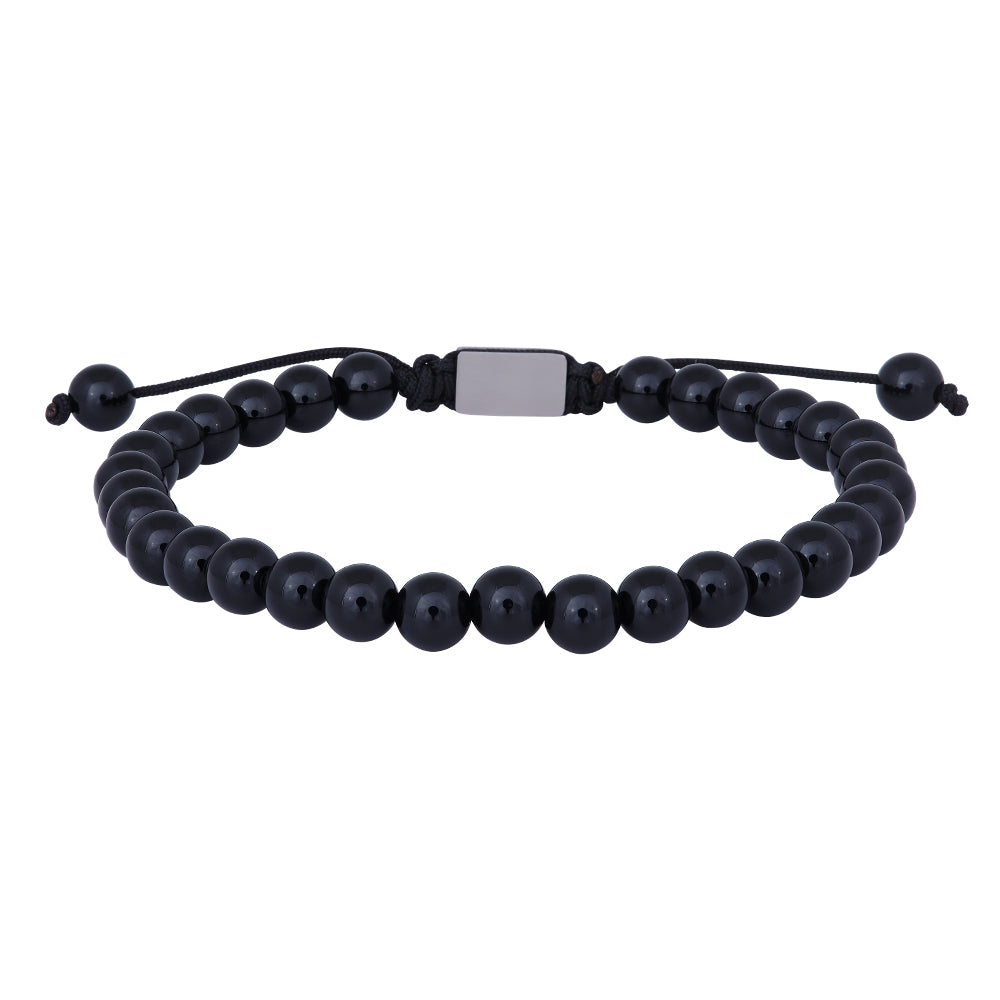 SON armbånd black onyx19cm - 25cm, fra SON of NOA