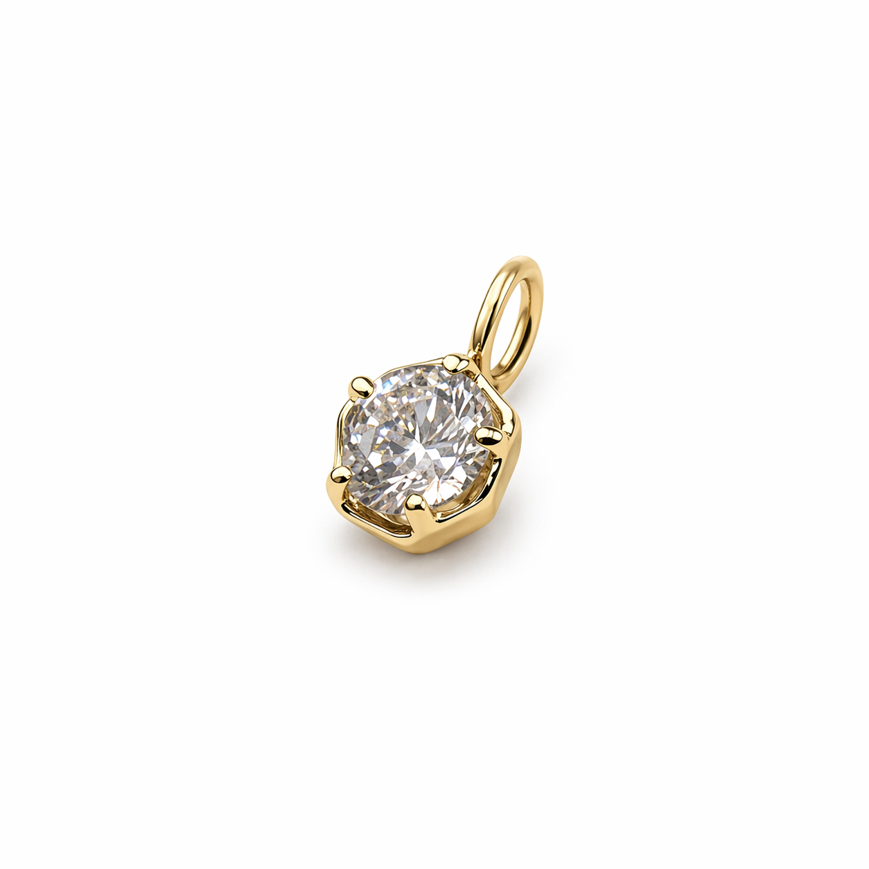 Petersen Jewels rustikt diamantvedhæng i 14 kt guld i skrå produktvisning