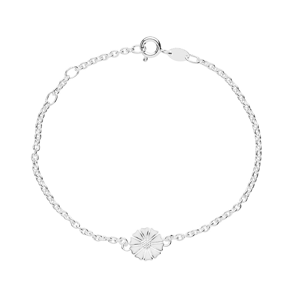 MARGUERIT ARMBÅND 9MM HVID EMALJE 16-17-19CM 925, i enamel; sterling-silver, til female, fra Lund Copenhagen