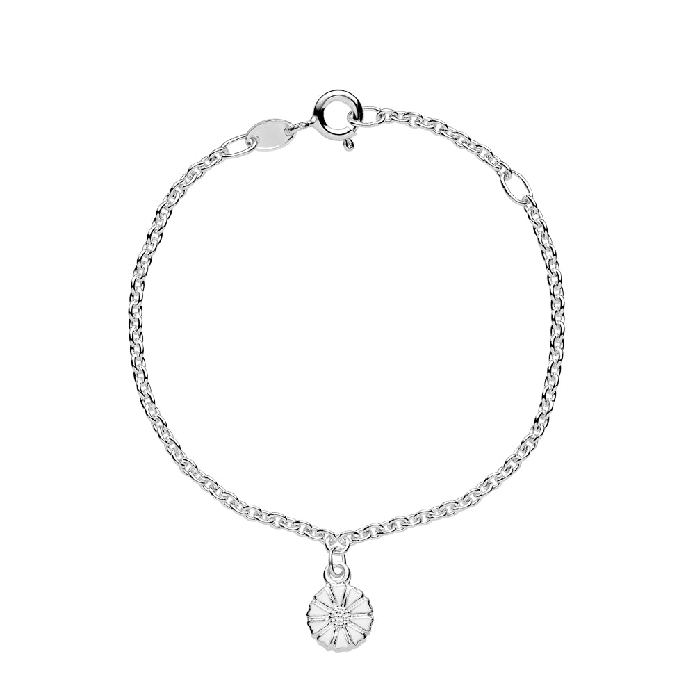 MARGUERIT ARMBÅND 7,5MM HVID EMALJE 14-16CM 925, i enamel; sterling-silver, til female, fra Lund Copenhagen