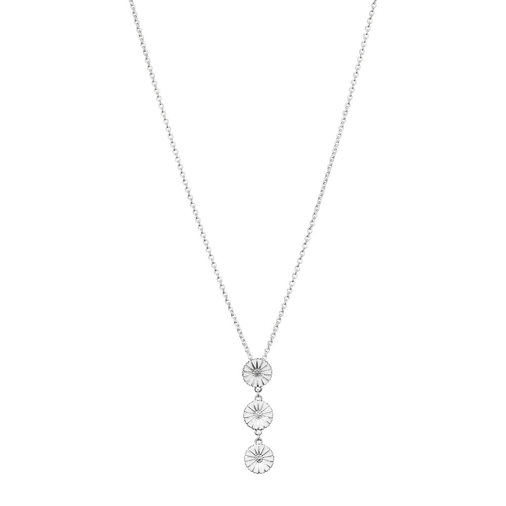 Marguerit collier med 3x11mm 42-45cm hvid emalje lodret hængende 925, i silver, til female, fra Lund Copenhagen