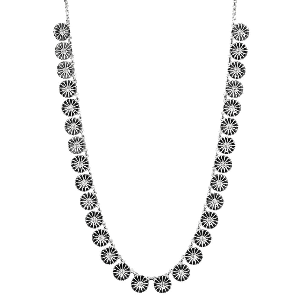 Marguerit collier med 30x11mm 47cm sort emalje 925, i silver, til female, fra Lund Copenhagen
