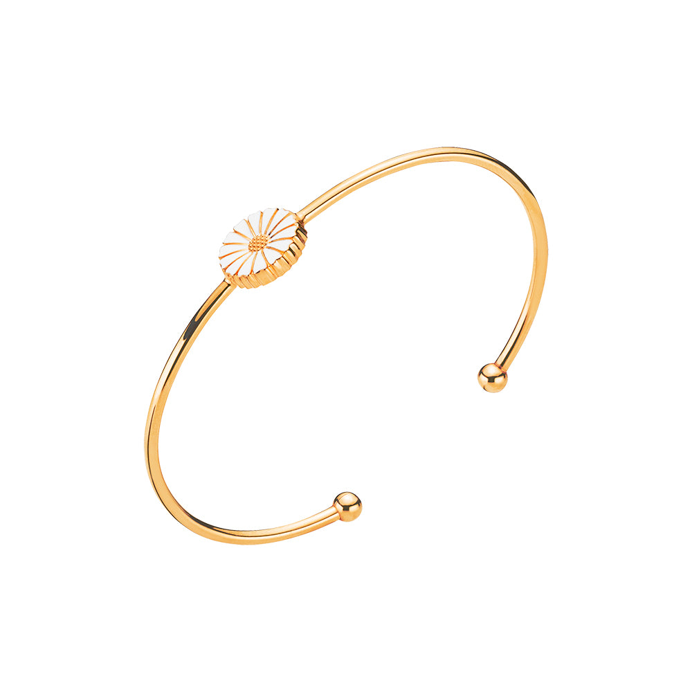 MARGUERIT ARMRING 11MM 24 KT FORGYLDT HVID EMALJE 925 – Smykke i sølv fra Lund Copenhagen – Varenr. 9035003-M