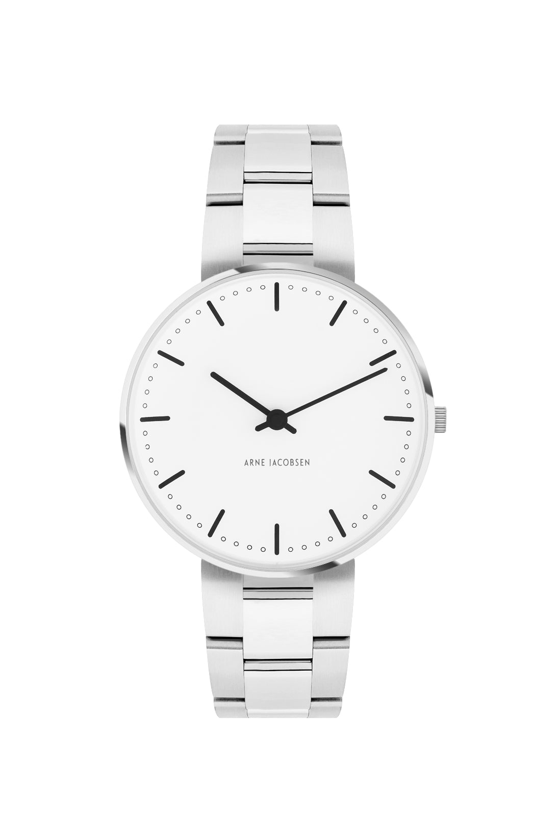 Arne Jacobsen City Hall 34mm - 53201-1628, med urkasse i stal, fra Arne Jacobsen