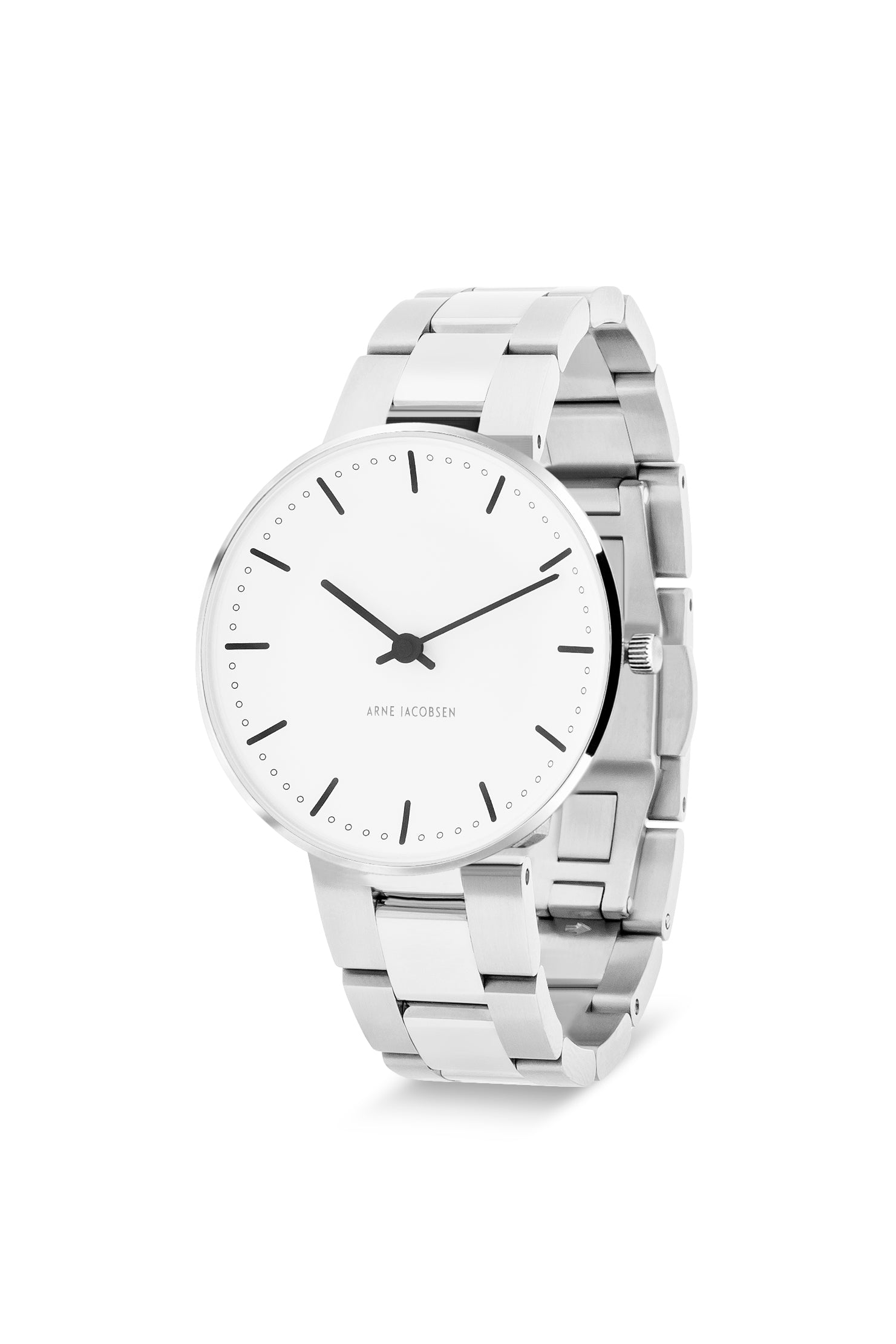 Arne Jacobsen City Hall 34mm - 53201-1628, med urkasse i stal, fra Arne Jacobsen