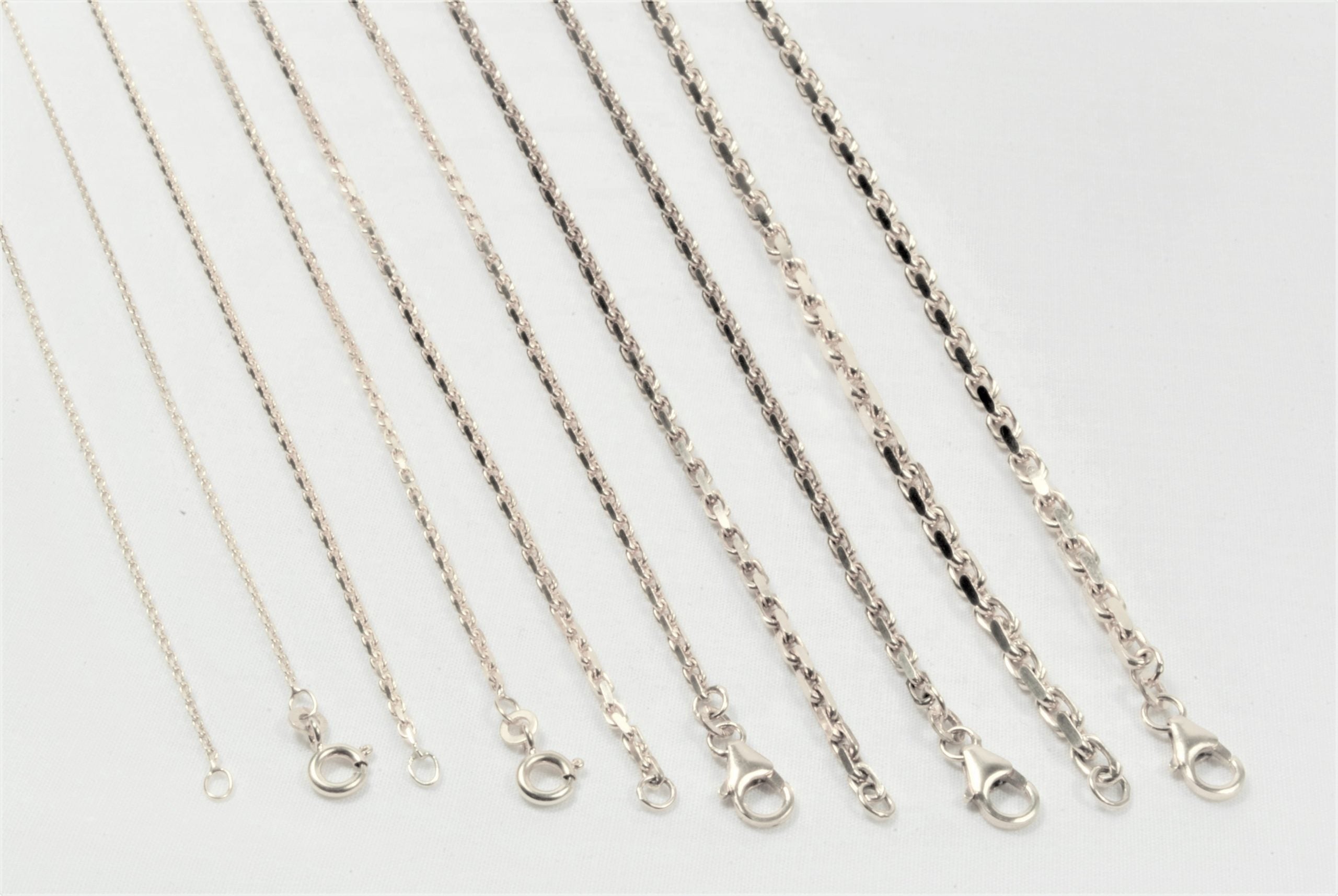 14Kt Hvidguld anker facet halskæde 55cm, i white-gold, til female; male; unisex, fra BNH