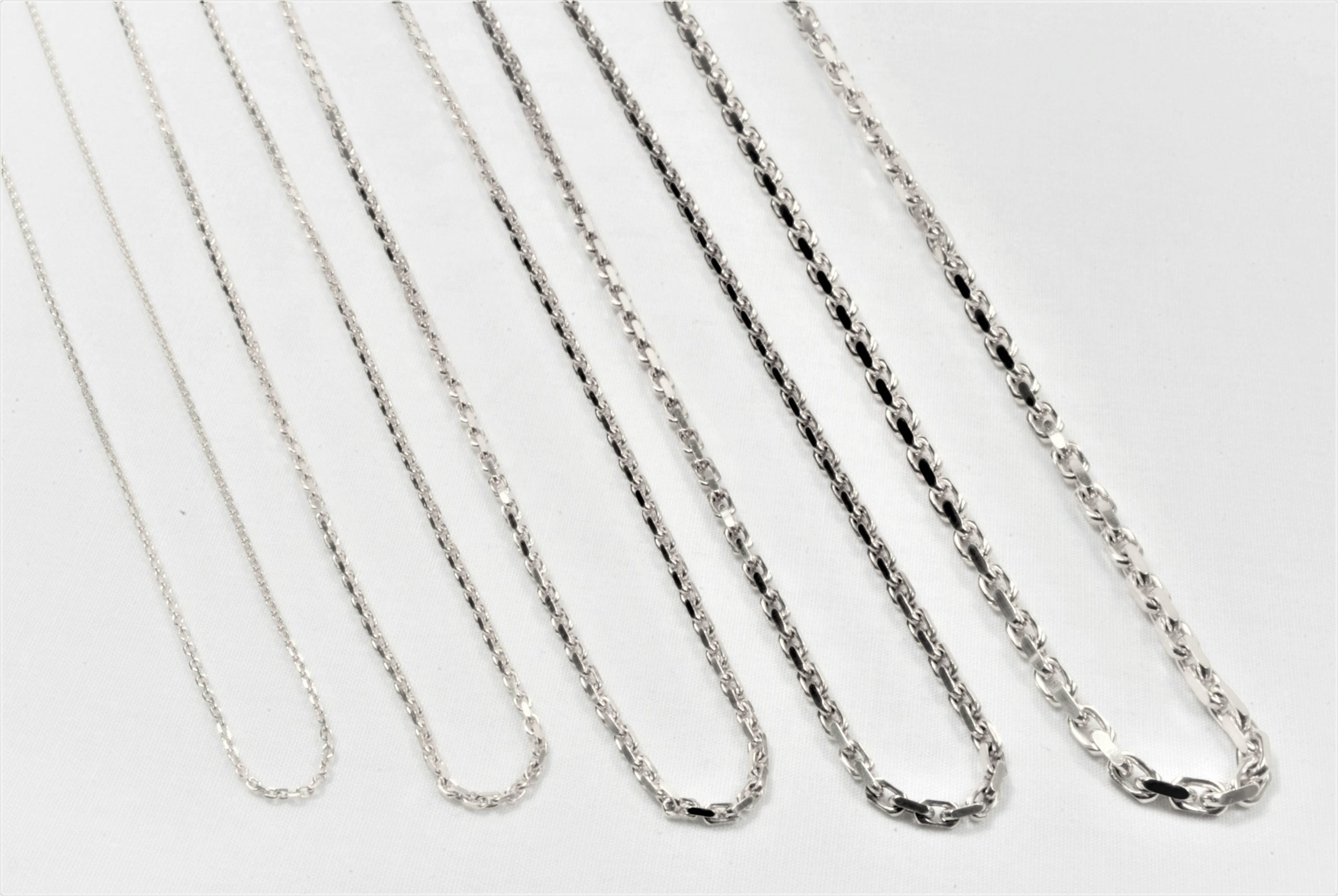 14Kt Hvidguld anker facet armbånd 18,5cm, i white-gold, til female; male; unisex, fra BNH
