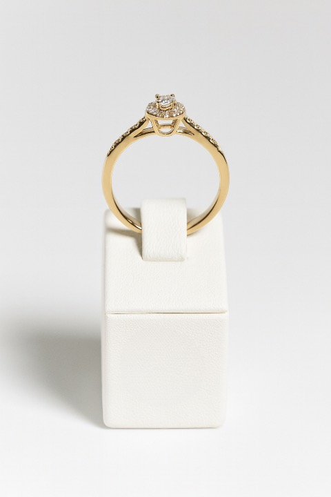 Blomster Ring M. Dia 14KT. - str 56