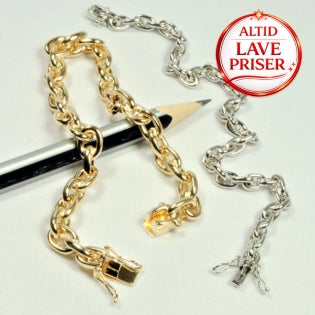 BNH 14kt Guld rund-anker armbånd 17cm