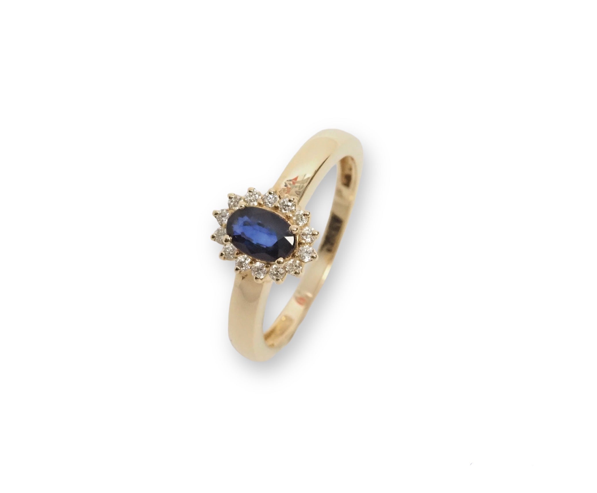 Blomster Ring M. Safir, i gold, til other; female, fra Blomster Jewellery