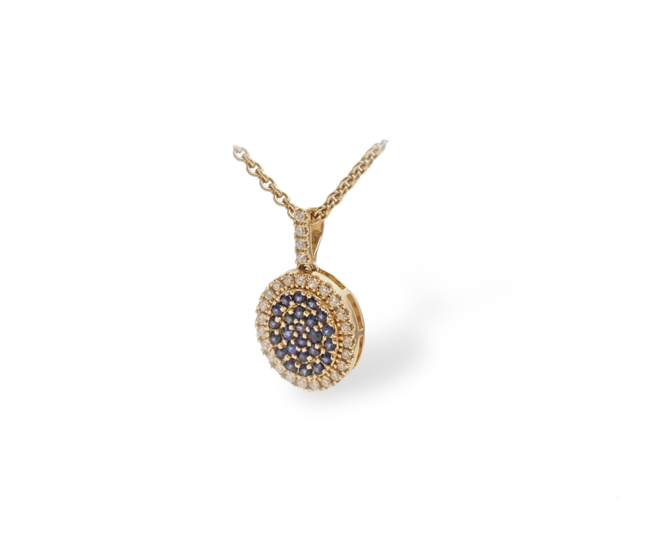 Blomster Vedhæng M. Safir 14KT., i gold, til other; female, fra Blomster Jewellery