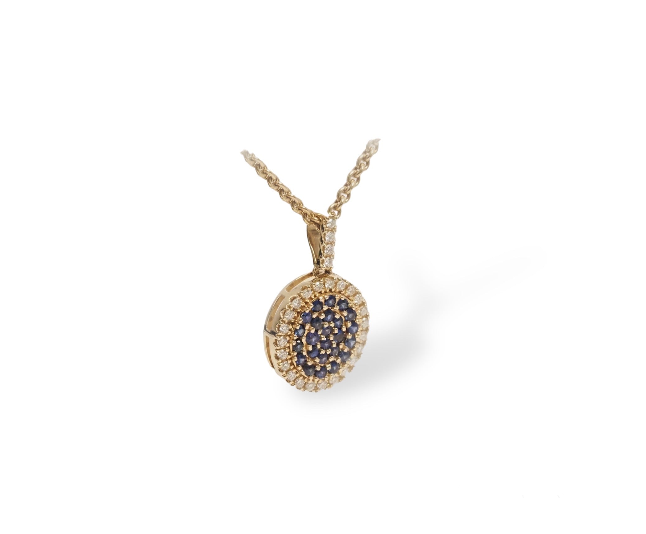 Blomster Vedhæng M. Safir 14KT., i gold, til other; female, fra Blomster Jewellery