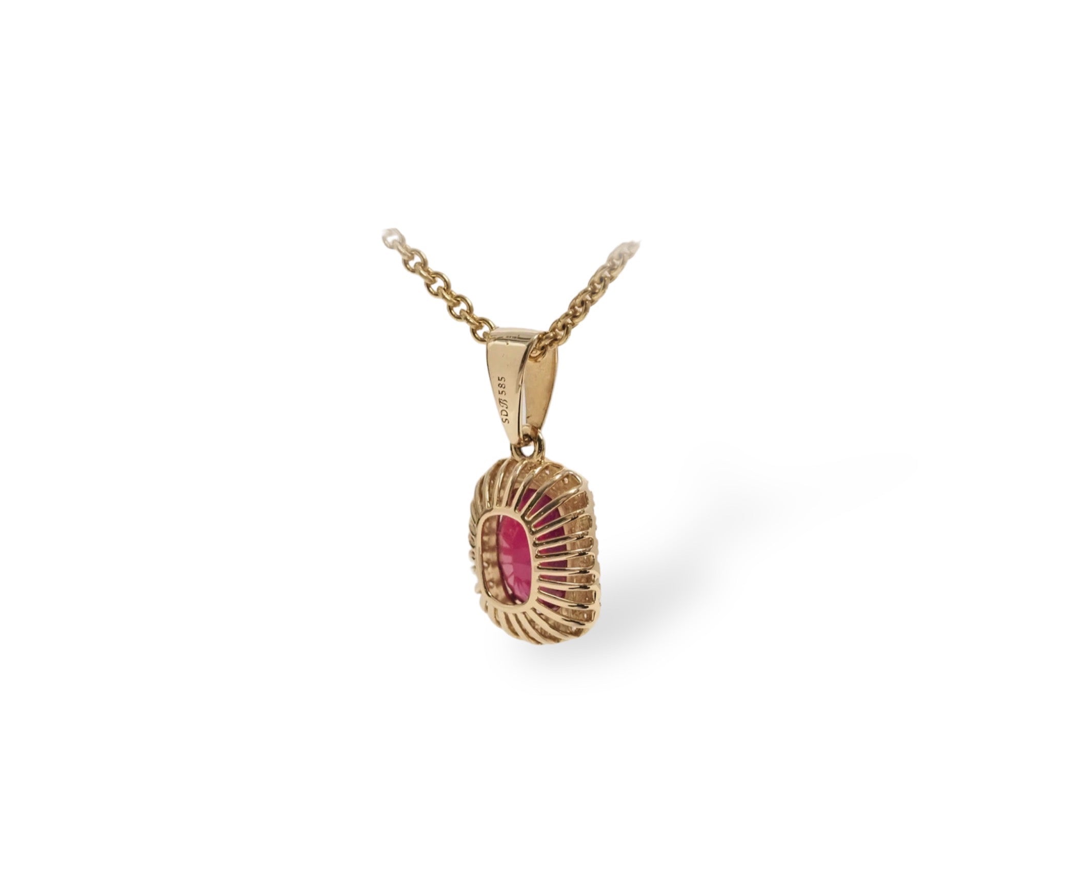 Blomster Vedhæng M. Rubin 14KT., i gold, til other; female, fra Blomster Jewellery