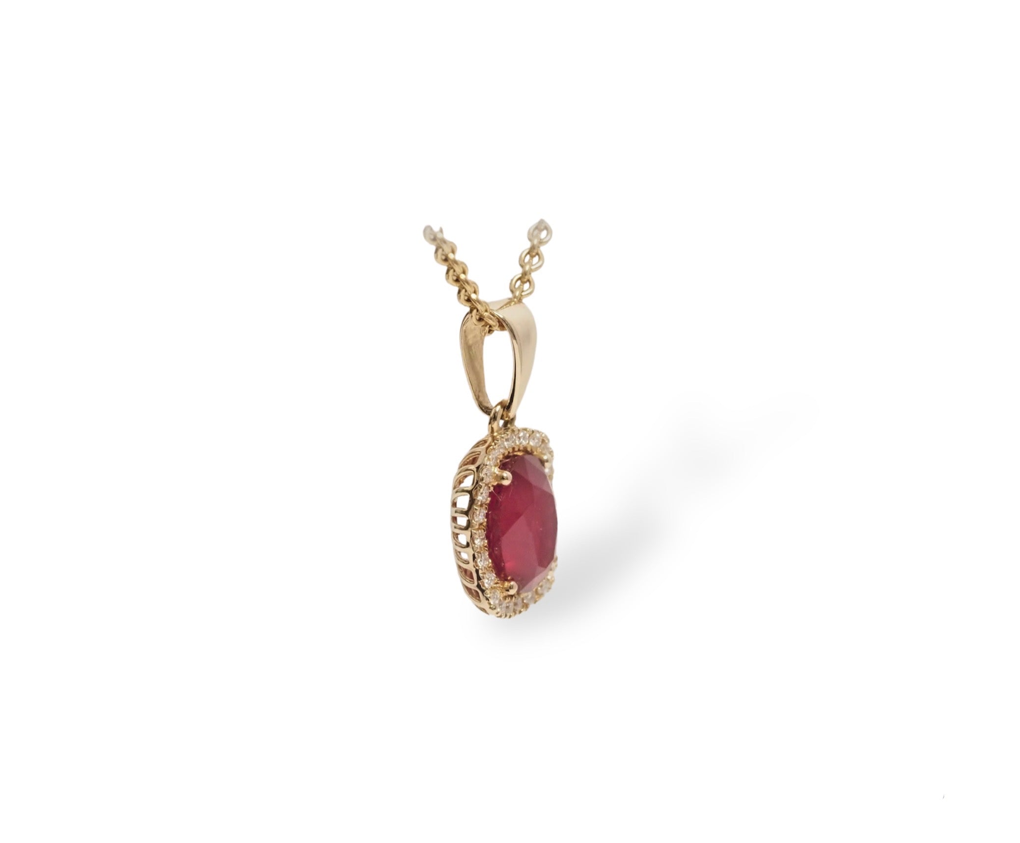 Blomster Vedhæng M. Rubin 14KT., i gold, til other; female, fra Blomster Jewellery