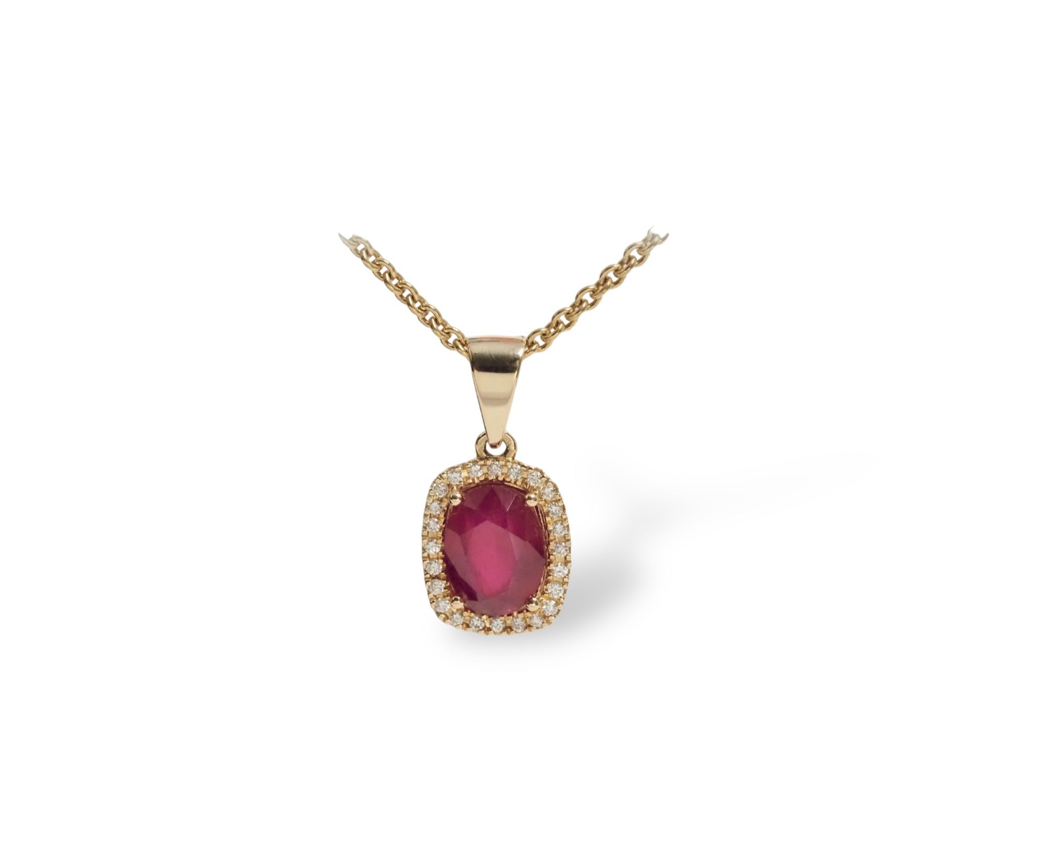 Blomster Vedhæng M. Rubin 14KT., i gold, til other; female, fra Blomster Jewellery