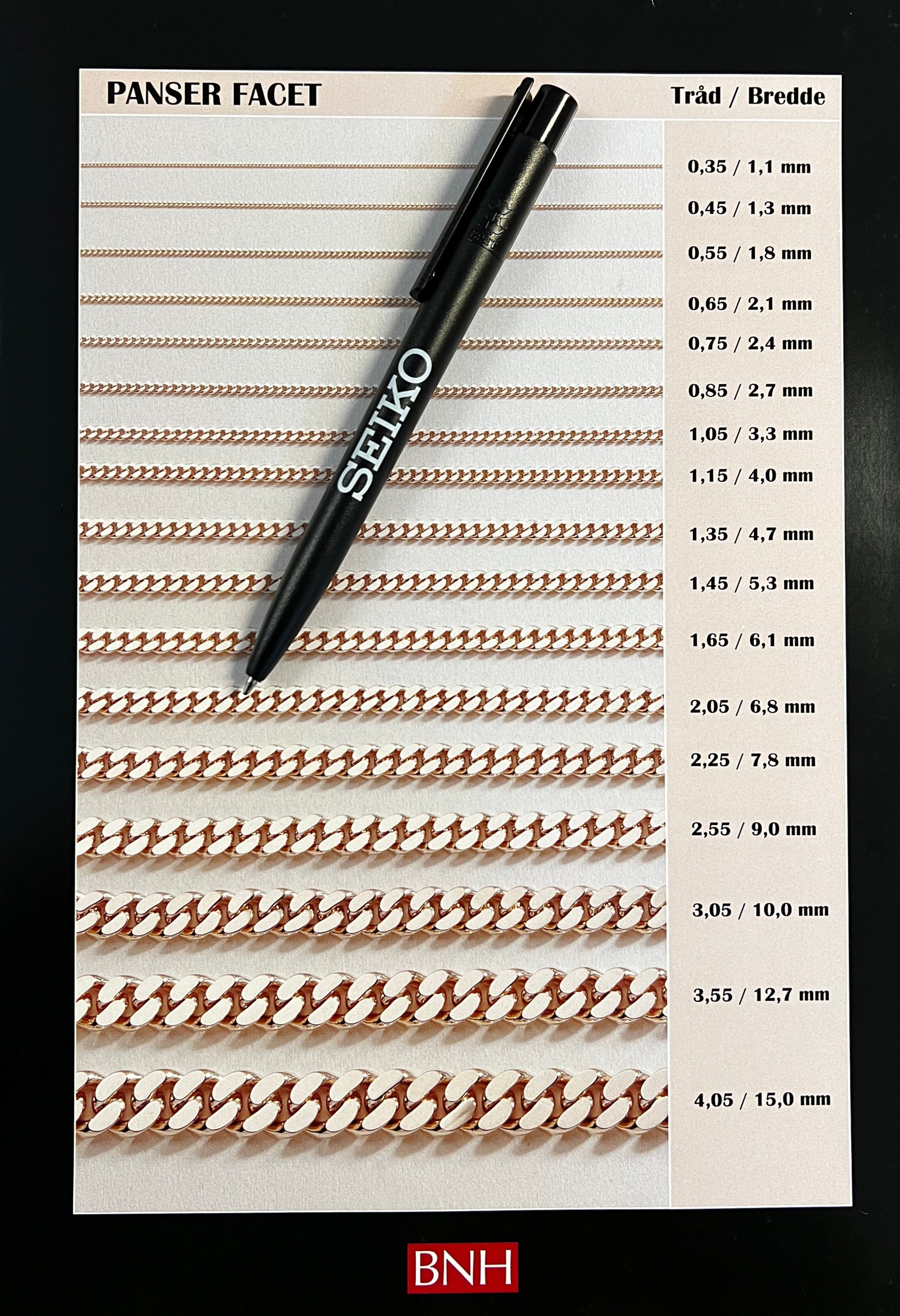 14Kt Guld Panser Facet armbånd 18,5cm, i gold, til female; male; unisex, fra BNH