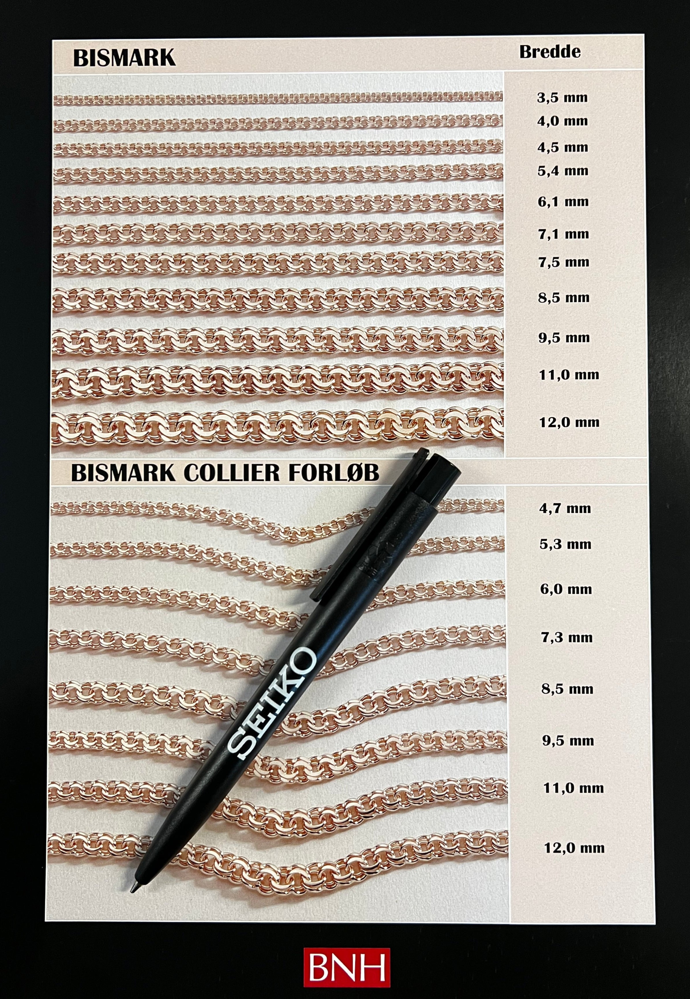 14Kt Guld Bismark armbånd 18,5cm, i gold, til female; male; unisex, fra BNH