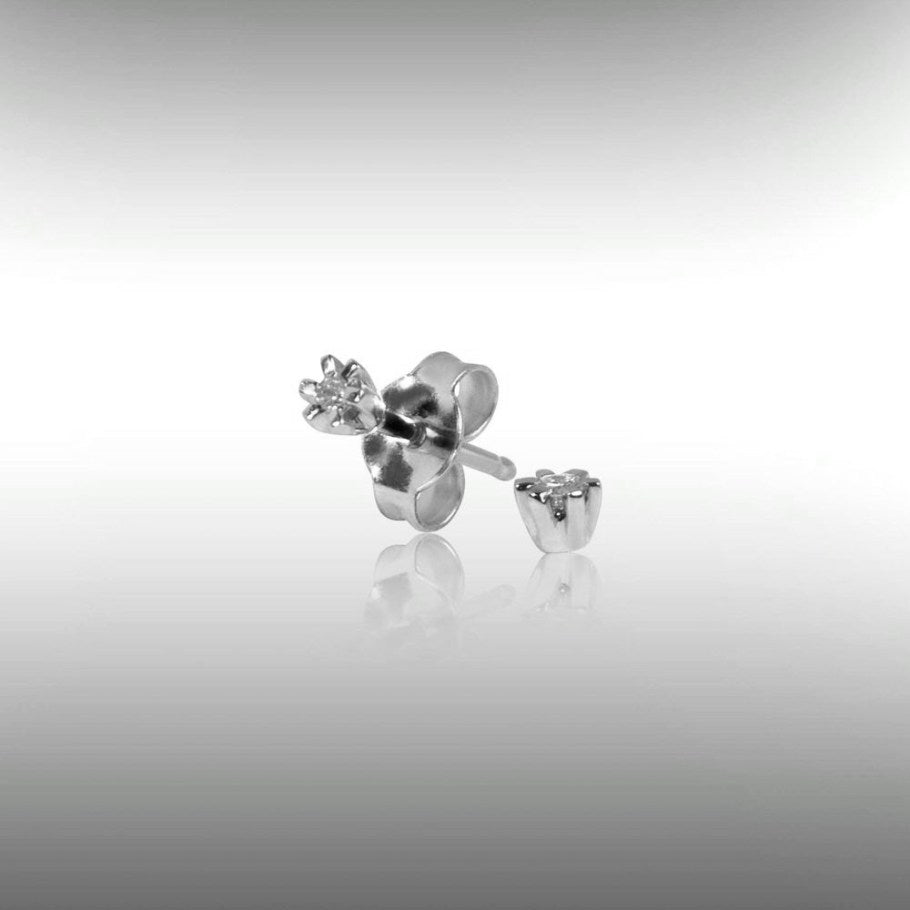 Brillanz Hvidguld Diamant Ørestik 0,05ct, til female; male; unisex, fra Jan Jørgensen