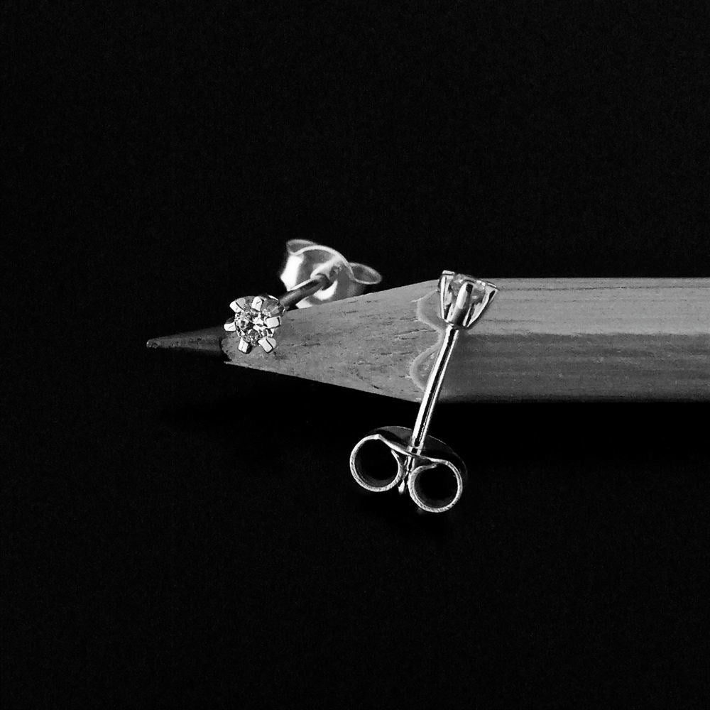 Brillanz Hvidguld Diamant Ørestik 0,10ct, til female; male; unisex, fra Jan Jørgensen