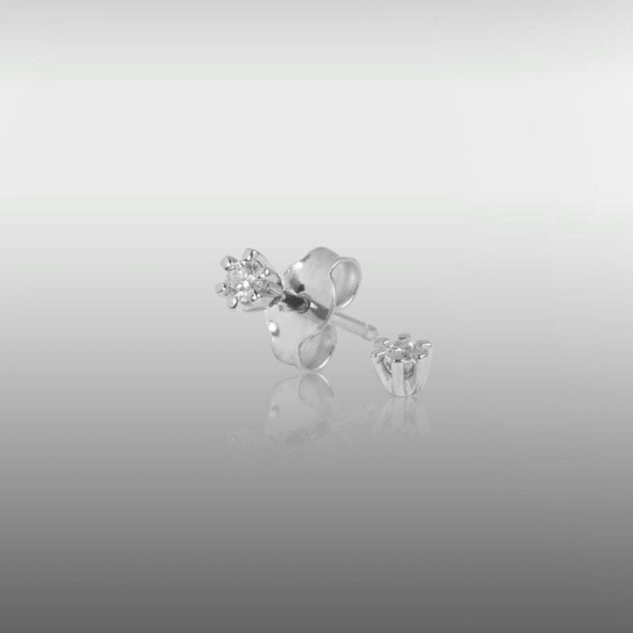 Brillanz Hvidguld Diamant Ørestik 0,10ct, til female; male; unisex, fra Jan Jørgensen