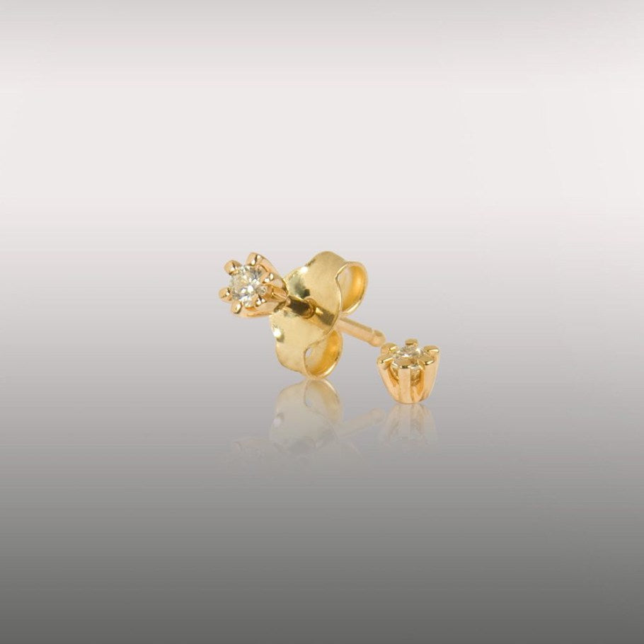 Brillanz Guld Diamant Ørestik 0,10ct, til female; male; unisex, fra Jan Jørgensen
