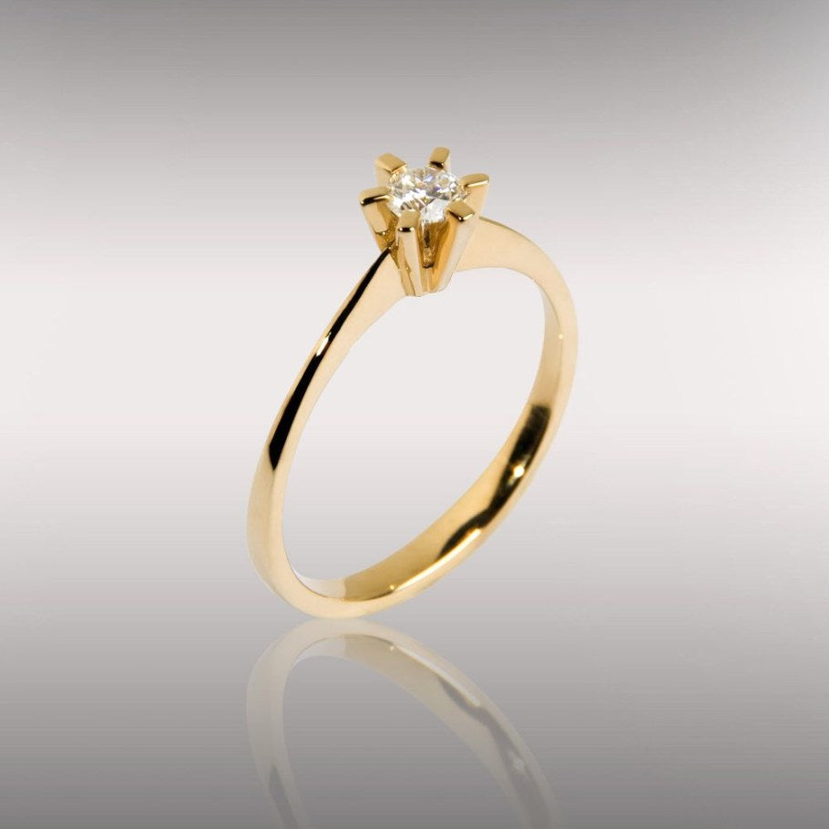 Brillanz Guld Diamant Ring 0,15ct – Smykke i sølv fra Jan Jørgensen – Varenr. BR15GLAB14K