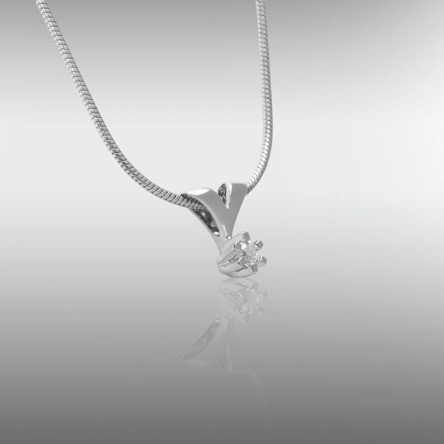 Brillanz Hvidguld Diamant Vedhæng 0,05ct, til female, fra Jan Jørgensen