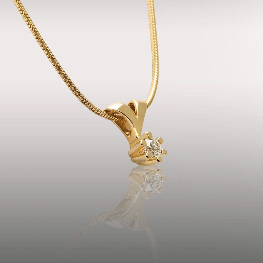 Brillanz Guld Diamant Vedhæng 0,10ct, til female, fra Jan Jørgensen