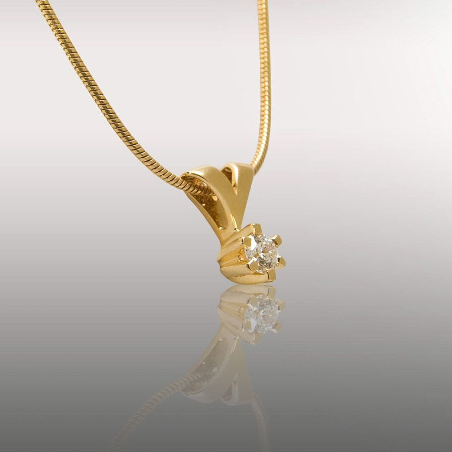 Brillanz Guld Diamant Vedhæng 0,15ct, til female, fra Jan Jørgensen