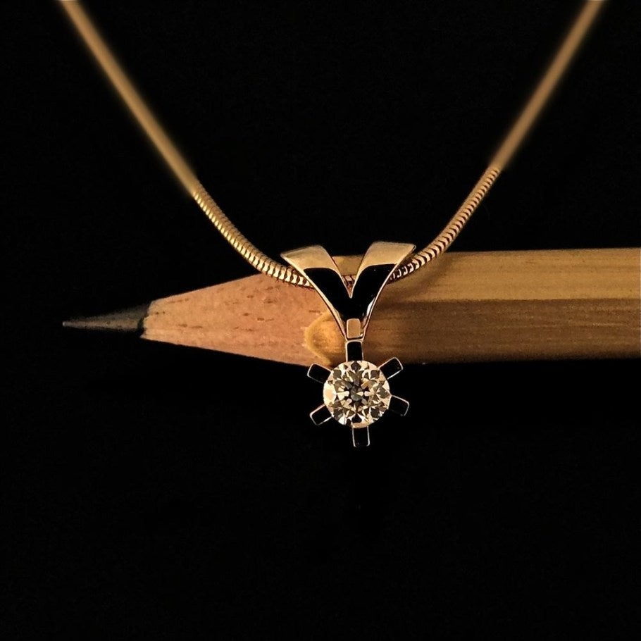Brillanz Guld Diamant Vedhæng 0,25ct, til female, fra Jan Jørgensen
