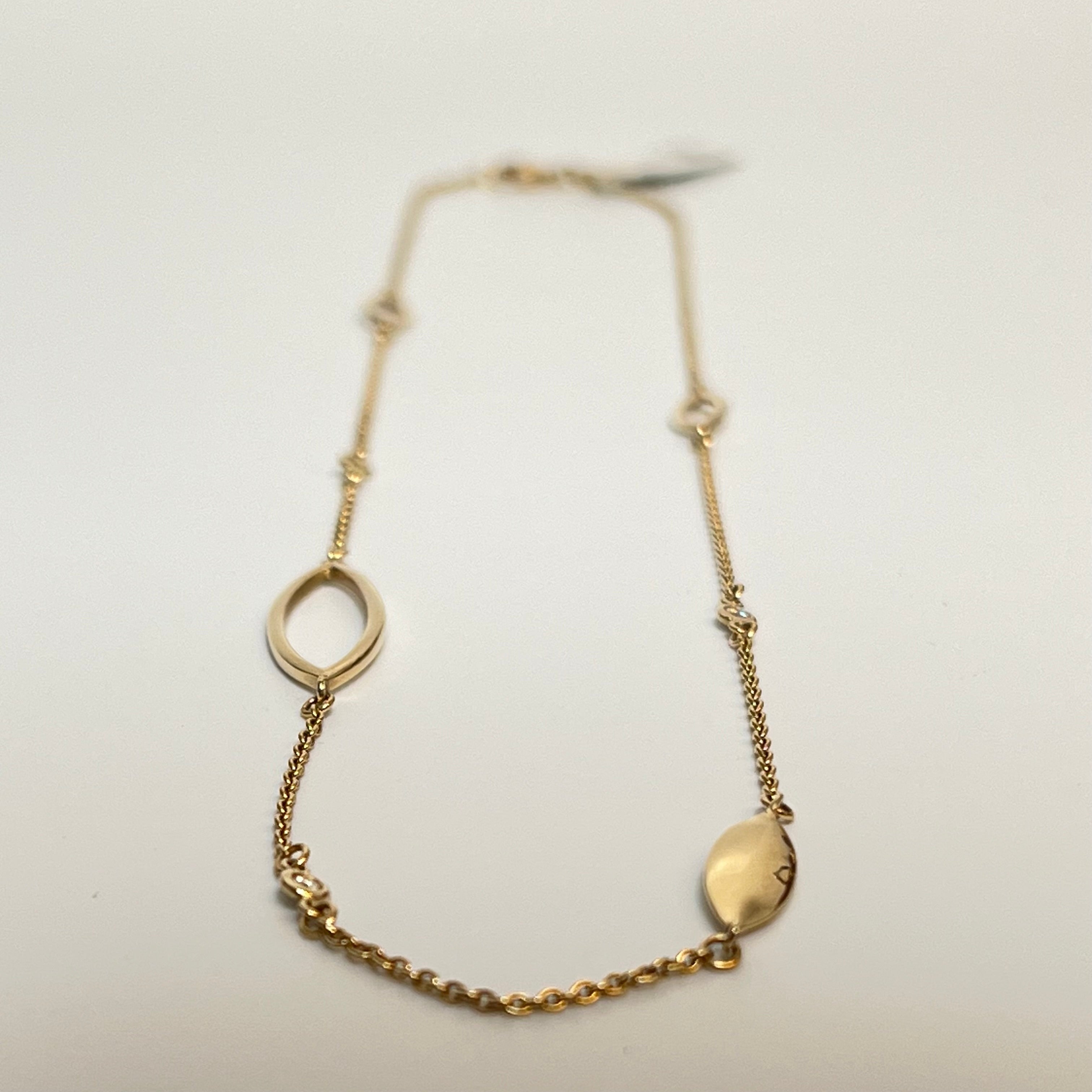 Guld halskæde med diamanter 14kt.