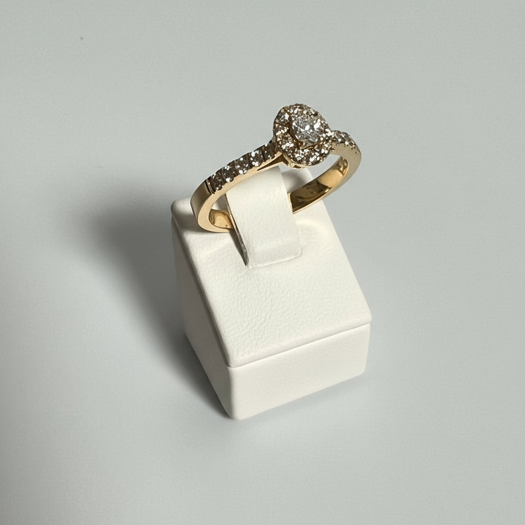 Blomster Ring M. Dia 14KT. - str 56