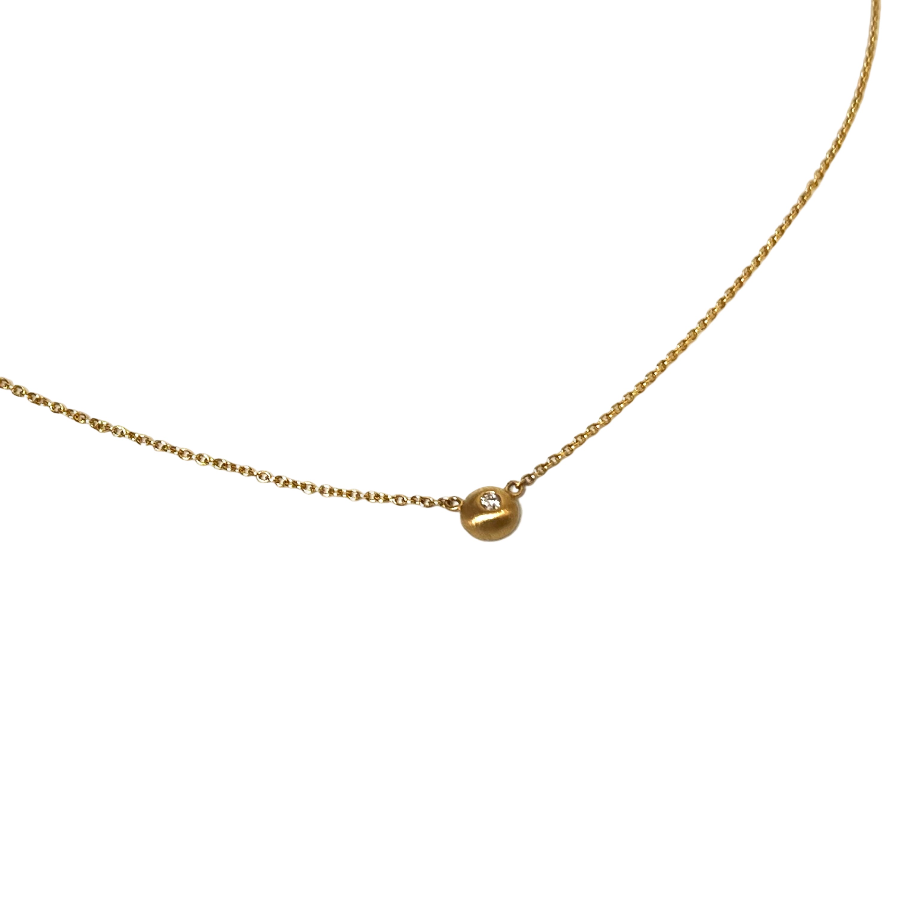 Lene Visholm - 14kt Guld Halskæde M. Brill