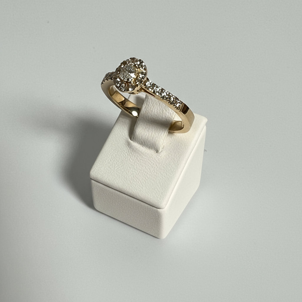 Blomster Ring M. Dia 14KT. - str 56