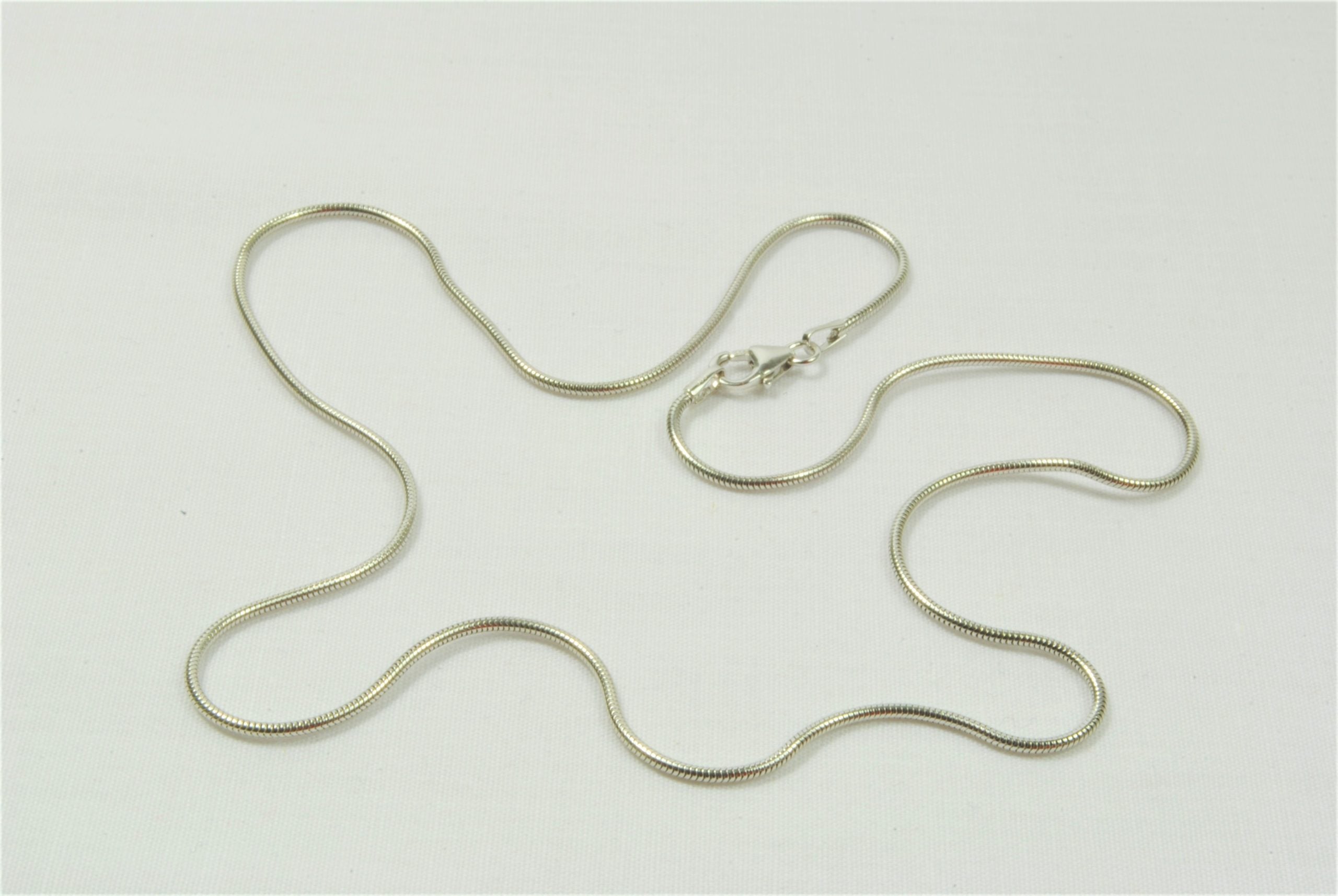 14kt Hvidguld slange halskæde 38cm, i white-gold, til female; male; unisex, fra BNH