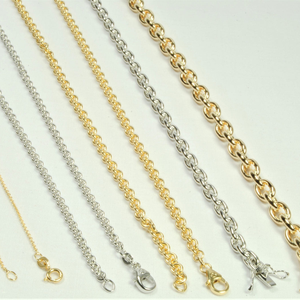 8kt Guld rund-anker armbånd 18,5cm, i gold, til female; male; unisex, fra BNH