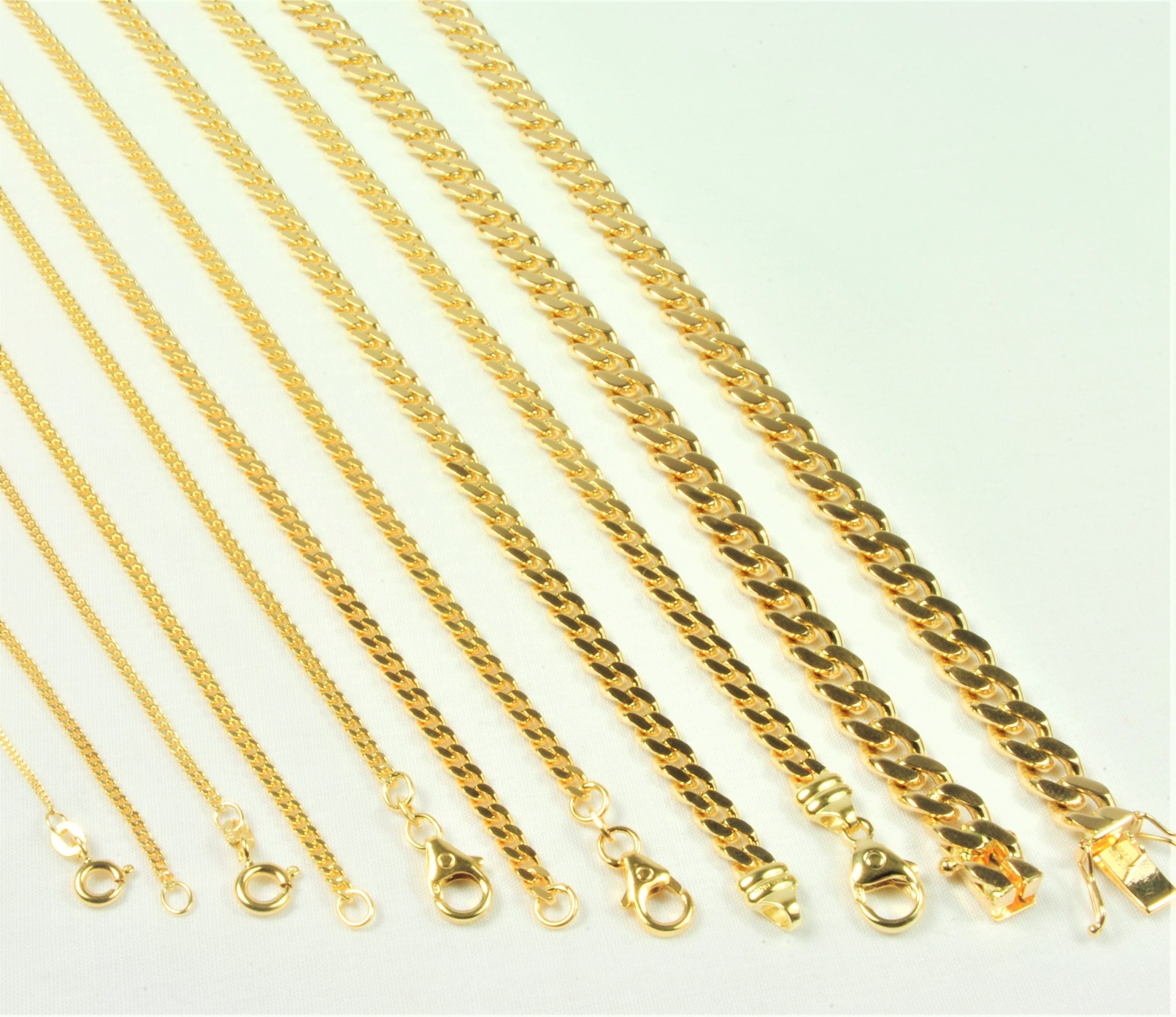 8Kt Guld Panser Facet halskæde 42cm, i gold, til female; male; unisex, fra BNH