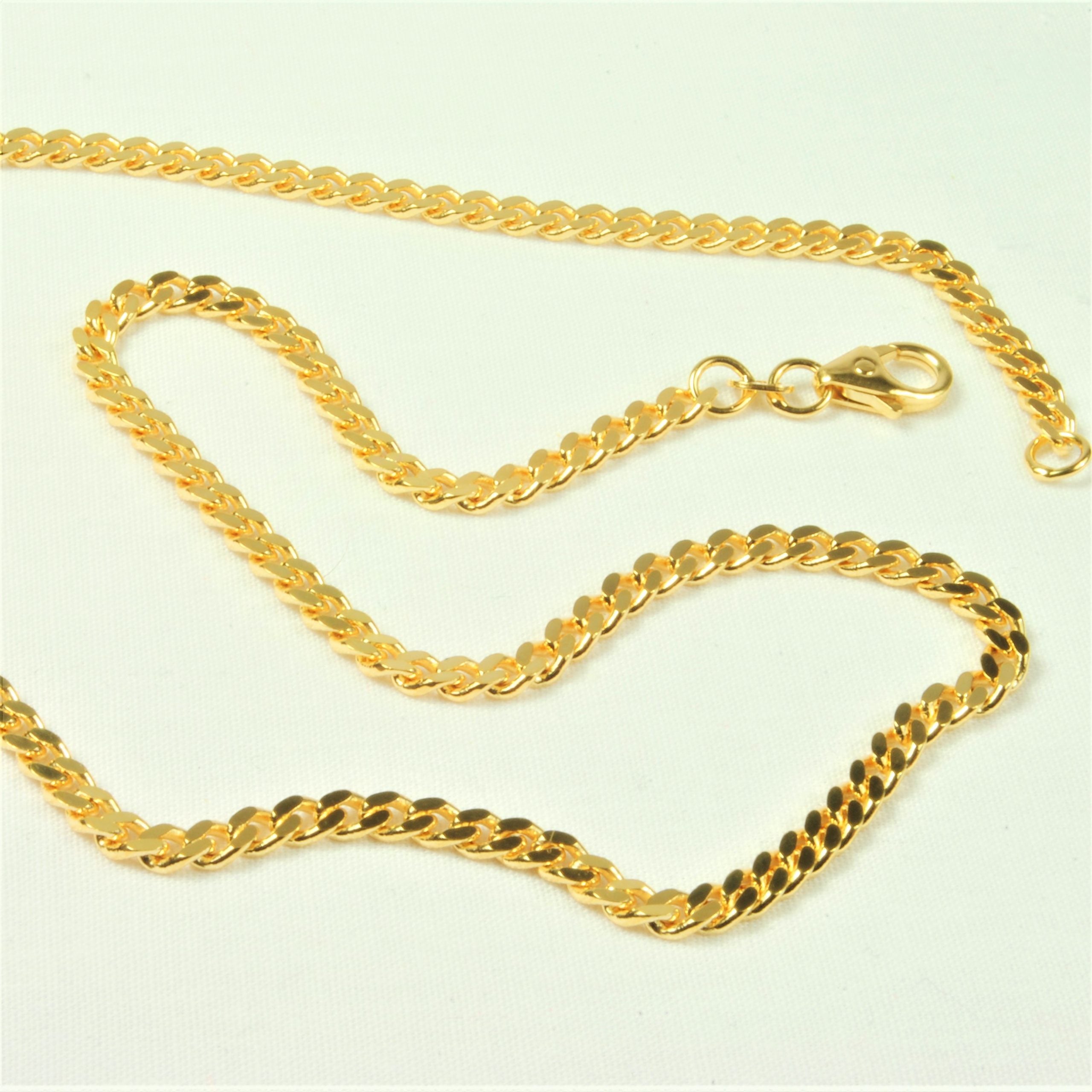 8Kt Guld Panser Facet halskæde 42cm, i gold, til female; male; unisex, fra BNH