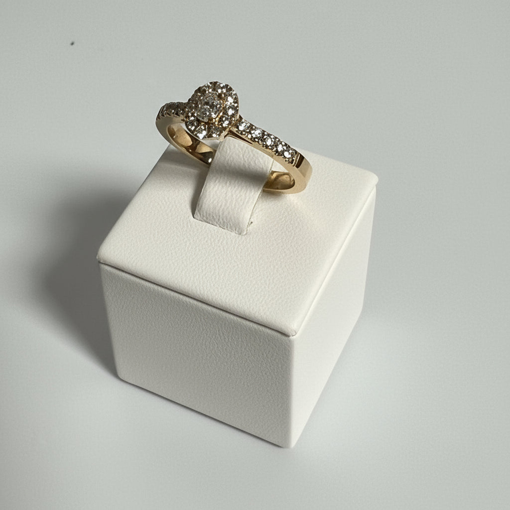 Blomster Ring M. Dia 14KT. - str 56