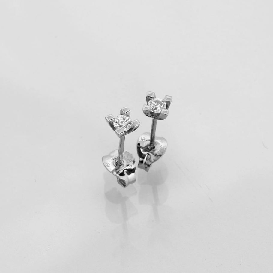 Jewelz Hvidguld Diamant Ørestik 0,10ct, til female; male; unisex, fra Jan Jørgensen