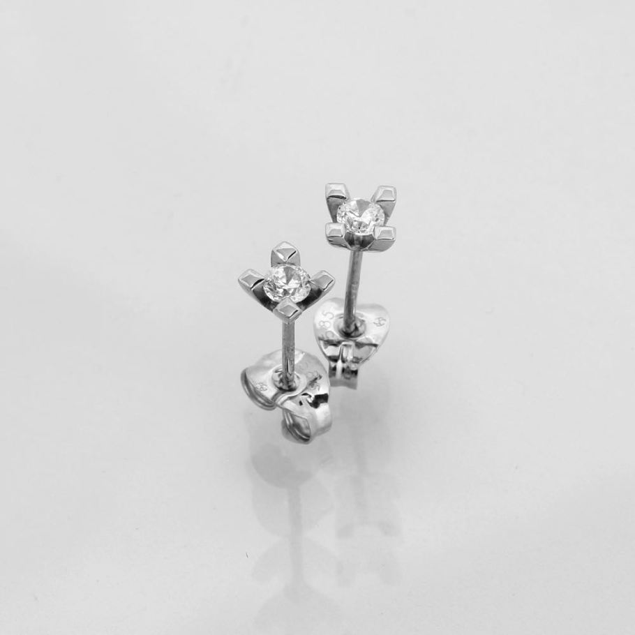Jewelz Hvidguld Diamant Ørestik 0,15ct, til female; male; unisex, fra Jan Jørgensen