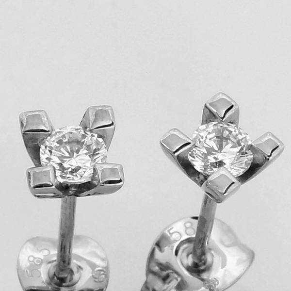 Jewelz Hvidguld Diamant Ørestik 0,25ct, til female; male; unisex, fra Jan Jørgensen