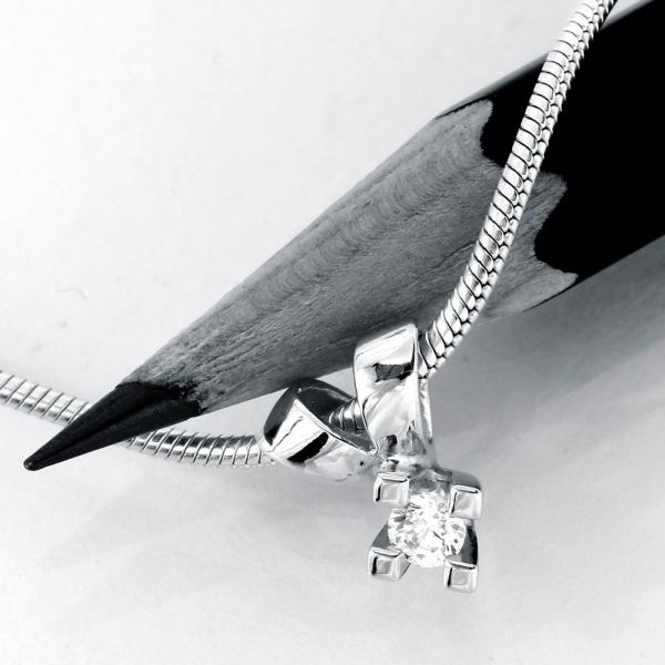 Jewelz Hvidguld Diamant Vedhæng 0,05ct, til female, fra Jan Jørgensen