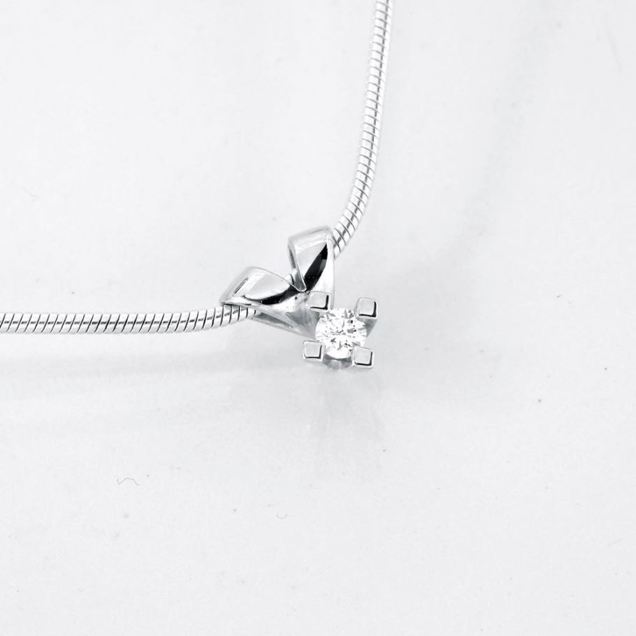 Jewelz Hvidguld Diamant Vedhæng 0,05ct, til female, fra Jan Jørgensen
