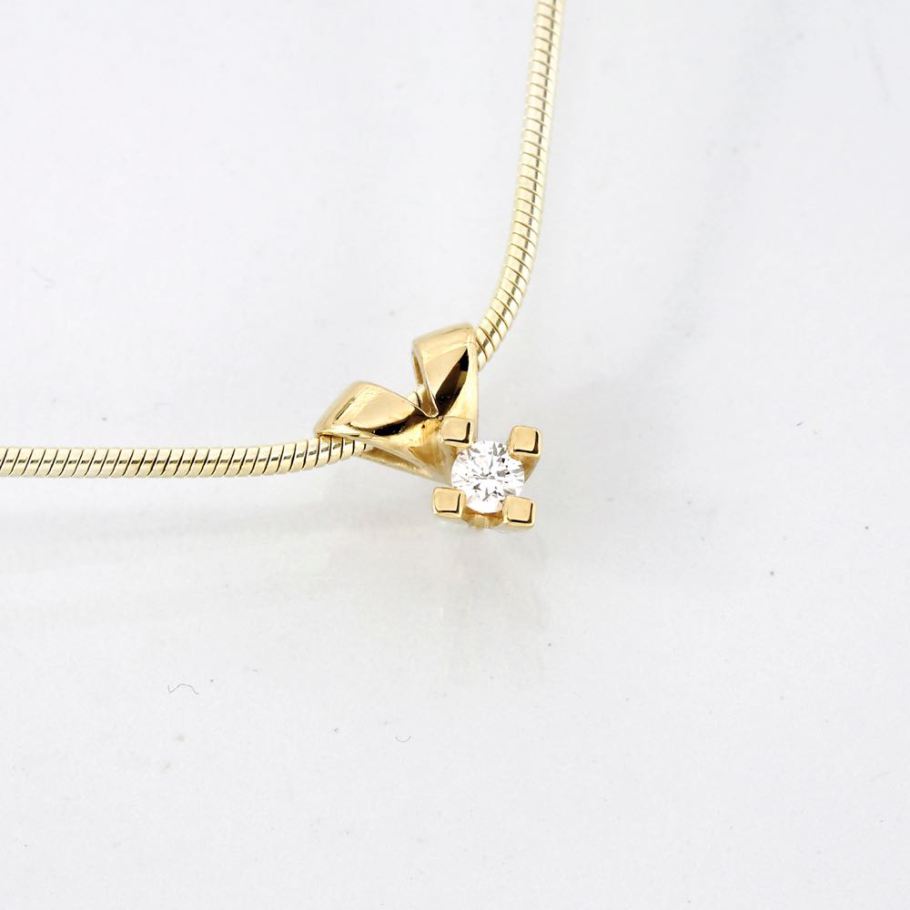 Jewelz Guld Diamant Vedhæng 0,05ct, til female, fra Jan Jørgensen
