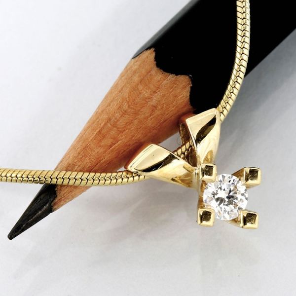 Jewelz Guld Diamant Vedhæng 0,15ct, til female, fra Jan Jørgensen