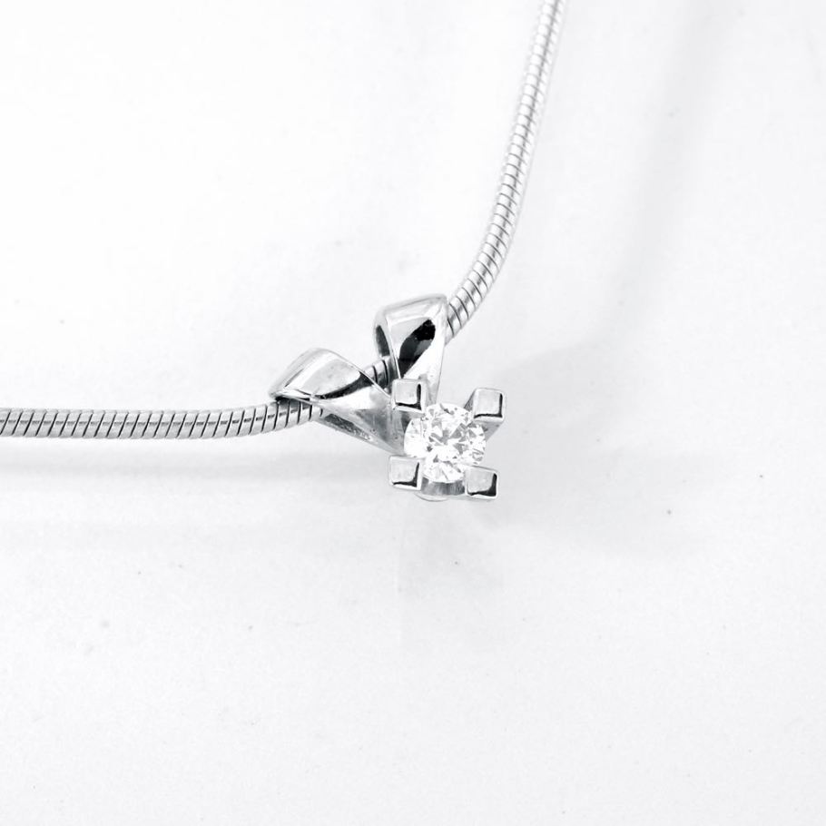 Jewelz Hvidguld Diamant Vedhæng 0,15ct, til female, fra Jan Jørgensen