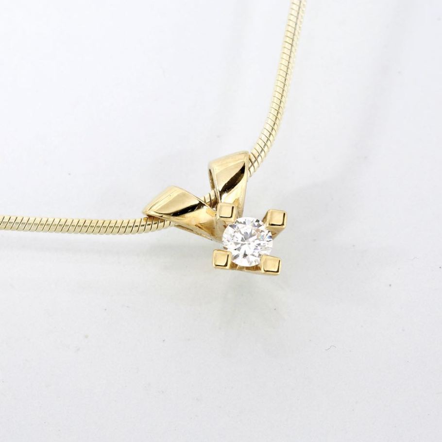 Jewelz Guld Diamant Vedhæng 0,15ct, til female, fra Jan Jørgensen