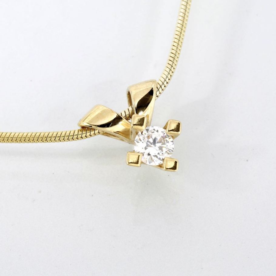 Jewelz Guld Diamant Vedhæng 0,25ct, til female, fra Jan Jørgensen